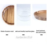 Befirstore Vorratsdose Mit Deckel Runder Obstteller Glasfruchtteller,Glas Obstbehälter Mit Holzdeckel Für Die Küche Zu Hause