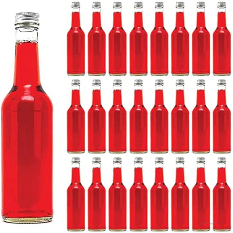 casavetro 24 Leere Glasflaschen 350 ml BOR kleine Flaschen Saftflaschen Likörflaschen Weinflasche Flaschen mit Schraubverschluss 0,35 Liter l 24 x 350 ml