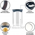 clevrbee® Vorratsgläser – Premium Vorratsglas Set aus [5] Gläsern für die Küche – Vorratsdosen in verschiedenen Größen – mit Ersatzdeckel – spülmaschinenfest luftdicht & hitzebeständ