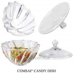 ComSaf Bonboniere mit Deckel Ф19cm Zuckerdose aus Glas Groß Lebensmittelechter Glasbehälter für Snacks