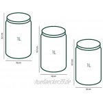 Greeano® Vorratsgläser mit Deckel [ 3 x 1L ] | Vorratsdosen Glas Set | Aufbewahrungsgläser | Mottensicher | Borosilikatglas
