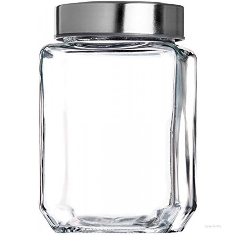 KADAX Vorratsglas Glasbehälter mit Deckel aus Kunststoff Lebensmittelbehälter aus Glas Vorratsdose für Nudeln Spaghetti Gewürze Einweckglas transparent luftdicht 700ML grau
