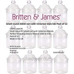 Kleine viktorianische runde 250ml Plastikbonbongläser. 12er Pack von Britten und James. Perfekt für Hochzeiten Partys und Aufbewahrung von Lebensmitteln…