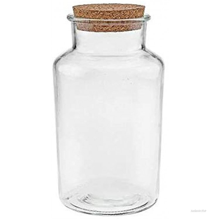 mikken Vorratsglas 2 Liter Apothekerglas Glasdose mit Korken inkl. Beschriftsungsetikett