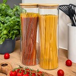 Praknu Vorratsdosen für Spaghetti 2er Set Luftdicht mit Deckel Spülmaschinenfest Hoch 30cm