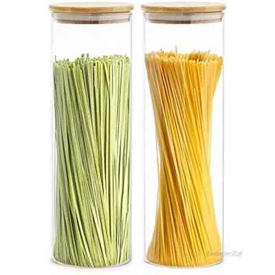 Praknu Vorratsdosen für Spaghetti 2er Set Luftdicht mit Deckel Spülmaschinenfest Hoch 30cm