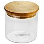 Set mit 4 Vorratsgläsern aus Glas mit Bambusdeckel | Luftdichte Lagerung von Lebensmitteln | Glasbehälter | Aufbewahrung in der Küche | M&W