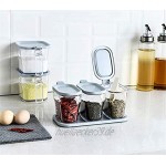 AWQREB Gewürzglas Sugar Pot Gewürzbehälter Gewürzbox mit Deckel und Servierlöffel für die Wohnküche 2oder 3 STK,A1