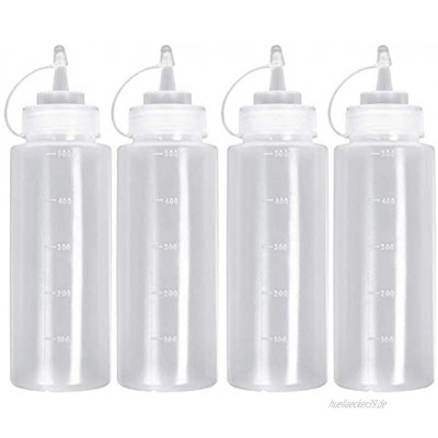 Bocotoer 500 ml Squeeze Flasche Saucenflasche mit Quetschflasche Kappe Groß 100% BPA Frei Plastikflaschen Packung mit 4