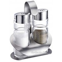 Westmark Menage Salz und Pfeffer 3-tlg. Fassungsvermögen: je 40 ml Rostfreier Edelstahl Glas Wien Silber Transparent 65022260