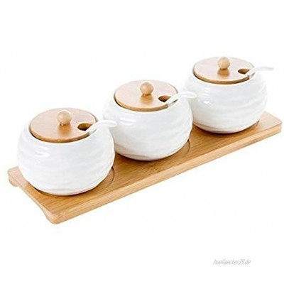 YYAI-HHJU 3 Stück Set Keramikdose Gewürzbox Salz Pfefferbehälter Organizer Gewürzboxen Kitchen Tery Cruet B.