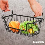 DELITLS Stapelbarer Aufbewahrungskorb aus Metall mit Griffen für Obst und Gemüse platzsparend einfach zu reinigen zum Aufhängen für Küche Badezimmer Thekenschrank