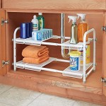 mDesign Bad Unterschrank Organizer – mit 2 Regalen – praktisches Badregal für Badzubehör Putz- und Waschmittel – weiß