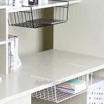 shadiao Under Shelf Table Storage Basket Rack Desk Wire Cabinet Hanging Rack Organizer