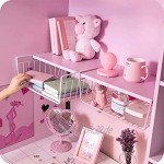 ZCZZ Hängende Korbaufbewahrung für Küchenregal Schrank Dressing Büro Metallaufbewahrungskorb Stapelbare Regalkörbe Farbe : Pink