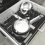 zhangsan Expandierbares Küchenschubladen-Organisationsbrett mit Anti-Rutsch-Pad auf der Unterseite und 12 Heringen Teleskopbrett