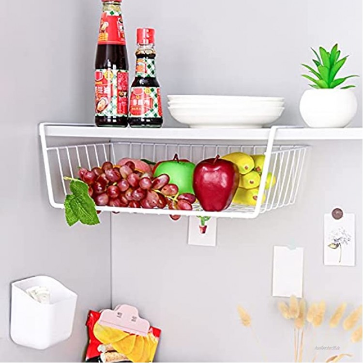 ZS ZHISHANG Regal für Schrank Schrank Aufbewahrungsregal Drahtregal hängender Aufbewahrungskorb ist geeignet für Küche Lebensmittelschränke weißer Kühlschrankschrank.