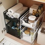 ZYHA Regal für spülenunterschrank,Organizer Ausziehschublade,für Küche unter Waschbecken Lagerung,Home Dishes Condiment Bowl Badezimmer 2 Tier