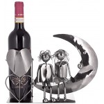 Brubaker Weinflaschenhalter Liebespaar auf dem Mond Paar Skulptur Metall Flaschenständer mit Grußkarte für Weingeschenk