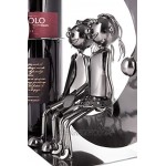 Brubaker Weinflaschenhalter Liebespaar auf dem Mond Paar Skulptur Metall Flaschenständer mit Grußkarte für Weingeschenk
