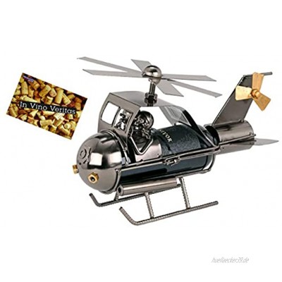 Brubaker Weinflaschenhalter 'Paar im Hubschrauber' Metall Skulptur Geschenk mit Geschenkkarte
