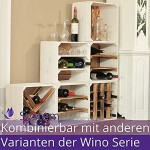 CHICCIE 3 Set Weinregal Wino aus Holz Weiß Geflammt + Regal Holzkiste