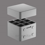 CLIMAPOR Getränkekühler Cube mit Deckel aus Styropor grau für 9 Flaschen max. Ø 9 cm 1 Stück optimal für Camping oder Gartenpartys