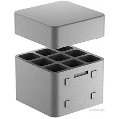 CLIMAPOR Getränkekühler Cube mit Deckel aus Styropor grau für 9 Flaschen max. Ø 9 cm 1 Stück optimal für Camping oder Gartenpartys