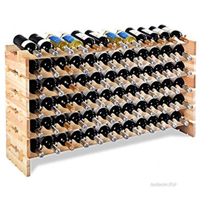COSTWAY Weinregal Holz Weinständer Flaschenregal 6 Höhe zur Auswahl Holzregal stabil Weinschrank Flaschenständer für 72 Flaschen