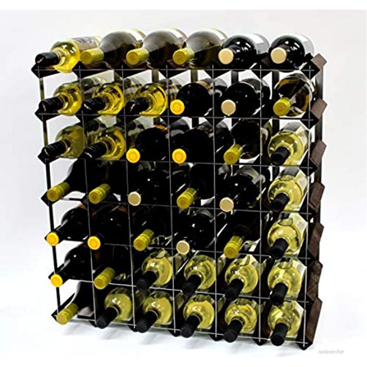 Cranville wine racks Klassische 42 Flasche Eiche dunkel gebeiztem Holz und verzinktem Metall Weinregal fertig montiert