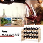 GOPLUS Weinregal mit 6 Ebenen für 36 Flaschen Flaschenregal aus Massivholz freie Kombination Weinschrank Weinständer Weinhalter Natur 63,2 x 28 x 85,5 cm