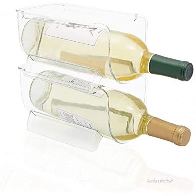 Juvale Stapelbarer Weinflaschenhalter Kunststoff-Organizer 2-teiliges Set