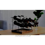 KINGRACK Weinregal für 6 Flaschen Arbeitsplatten-Weinflaschenhalter Metall-Kupfer-Weinglas-Halter Wein-Aufbewahrung Organizer freistehend 2 Etagen Wein-Ausstellungsregale