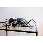 LaLe Living Weinregal Kaya aus Eisen in Schwarz für 7 Weinflaschen mit dem Maß 54 x 13cm zur Aufbewahrung Lagerung von Wein- und Wasserflaschen im geometrisches Design