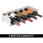 mDesign Flaschenregal stapelbar – praktisches Weinregal Kunststoff für bis zu 5 Flaschen – handliches Regal für Weinflaschen oder andere Getränke – hellgrau
