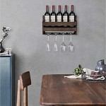 OROPY Wand Weinregal mit Glashalter Vintage Flaschenregal aus Holz für Küche Esszimmer Bar Wohn- und Küchendekor Vollständig montiert