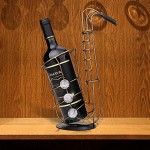 Tooarts Saxophon Weinflaschenhalter Getränkeflaschehalter Metall-Skulptur