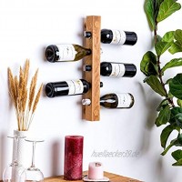 Weinregal aus Eiche Massivholz zur Wandmontage Premium klein Flaschenhalter für 5 Flaschen Modernes Flaschenregal für Küche Esszimmer Bar