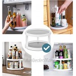 2 in 1 Gewürzregal Drehbar Drehteller Kühlschrank aus BPA-freiem Kunststoff Doppelschicht Drehbare Gewürzregal Für Zuhause Küche Badezimmer