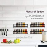 BAORELST Gewürzregal Wand Metall küchenregal 4er Set ,Spice Rack Selbstklebend ohne bohren ,für Küche & küchenschranktüren Gewürz organizer 29 x 6,5 x 6,5 cm（Schwarz