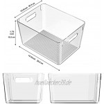 4er-Set Kühlschrankbox Große Aufbewahrungsbox für die Küche mit Griffen 28,5 * 20,3 * 15,2 cm Durchsichtig Aufbewahrungsbehälter Organizer für Kühlschränke Speisekammer und Arbeitsplatten