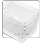 4er-Set Kühlschrankbox Große Aufbewahrungsbox für die Küche mit Griffen 28,5 * 20,3 * 15,2 cm Durchsichtig Aufbewahrungsbehälter Organizer für Kühlschränke Speisekammer und Arbeitsplatten