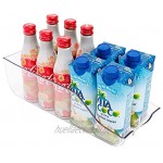 blitzlabs Kühlschrank-Organizer für Getränke Getränke Halter für Kühlschrank Gefrierschrank Küche Arbeitsplatten Schränke – transparenter Kunststoff Vorratsregal 2 Stück