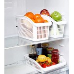 Ecomax Kühlschrank Organizer Lebensmittelkorb Haushaltskorb Allzweckkorb Aufbewahrungsbox BPA-Frei Spülmaschinenfest 16x29x17 cm 3er Set Weiß