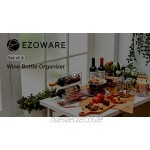 EZOWARE 4er-Set Weinregal Organizer aus Kunststoff Stapelbares Flaschenregal ideal für Küche und Kühlschrank Transprent