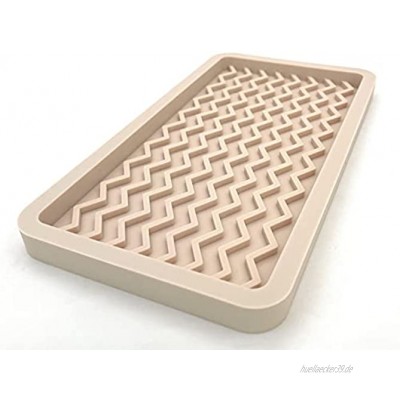 Happitasa Küchenspüle Silikonablage und Schwammhalter Zickzack-Stil Sandpuppe 25,4 x 13,3 cm