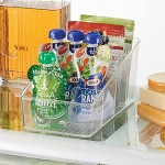 iDesign Küchen Organizer mit 4 Fächern Aufbewahrungsbox aus BPA-freiem Kunststoff ohne Deckel vielseitige Ablage für Schreibtisch Kühlschrank Make up und Bad durchsichtig