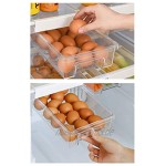 JVtech Kühlschrank Organizer Bin Kühlschrank Schubladen Organizer mit Griff Kühlschrank Regalhalter Ausziehbare Aufbewahrungsbox Klarer Behälter für Lebensmittel Getränke Eier
