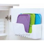 K&G TA1129101 Deckelhalter für Kunststoff-Deckel weiß | Ablage ohne Bohren | Deckel-Halter mit Saugtellern Küchenablage Küchen Zubehör