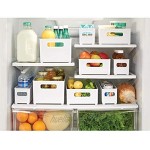 mDesign 2er-Set Aufbewahrungsbox mit Griffen – praktische Kühlschrankbox zur Lebensmittelaufbewahrung – tiefe Ablage aus BPA-freiem Kunststoff für den Küchen- oder Kühlschrank – weiß